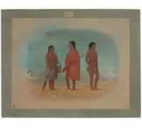 SERENDIPITP Dipinto su Tela Immagine Pittura Quadri Stampe Capo Botocudo sua moglie e un giovane di George Catlin per Decorazioni per la Casa 60x90cm