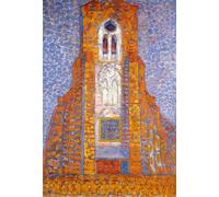 SERENDIPITP Dipinto su Tela Immagine Pittura Quadri Stampe Chiesa di Eglise De Zoutelande di Piet Mondrian per Decorazioni per la Casa 60x90cm