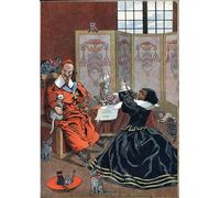 SERENDIPITP Dipinto su Tela Immagine Pittura Quadri Stampe Donna che implorava il perdono del cardinale Richelieu circondata per Decorazioni per la Casa 60x90cm
