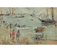 SERENDIPITP Dipinto su Tela Immagine Pittura Quadri Stampe Hafenszene Isola di Wight di Berthe Morisot per Decorazioni per la Casa 60x90cm