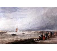 SERENDIPITP Dipinto su Tela Immagine Pittura Quadri Stampe Il molo di Calais di David Cox per Decorazioni per la Casa 60x90cm