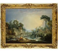 SERENDIPITP Dipinto su Tela Immagine Pittura Quadri Stampe il ponte rustico di François Boucher per Decorazioni per la Casa 60x90cm