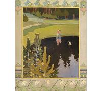 SERENDIPITP Dipinto su Tela Immagine Pittura Quadri Stampe Illustrazione della fiaba L'anatra bianca di Ivan Yakovlevich Bilibin per Decorazioni per la Casa 60x90cm