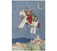 SERENDIPITP Dipinto su Tela Immagine Pittura Quadri Stampe Illustrazione per le avventure di Don Chisciotte di William Heath Robinson per Decorazioni per la Casa 60x90cm