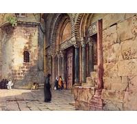 SERENDIPITP Dipinto su Tela Immagine Pittura Quadri Stampe Ingresso alla Chiesa del Santo Sepolcro di John Fulleylove per Decorazioni per la Casa 60x90cm