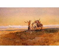 SERENDIPITP Dipinto su Tela Immagine Pittura Quadri Stampe Invocazione al Sole di Charles Russell per Decorazioni per la Casa 60x90cm