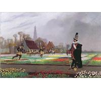 SERENDIPITP Dipinto su Tela Immagine Pittura Quadri Stampe la follia dei tulipani di Jean Leon Gerome per Decorazioni per la Casa 60x90cm