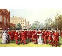 SERENDIPITP Dipinto su Tela Immagine Pittura Quadri Stampe la parata degli Yeomen della guardia a Clarence House di Nicholas Chevalier per Decorazioni per la Casa 60x90cm