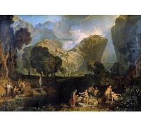 SERENDIPITP Dipinto su Tela Immagine Pittura Quadri Stampe La scelta della discordia La scelta della contesa nel giardino delle Esperidi di Mallord William Turner per Decorazioni per la Casa 60x90cm