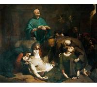 SERENDIPITP Dipinto su Tela Immagine Pittura Quadri Stampe la sepoltura di Harold nell'abbazia di Waltham di Frederick Richard Pickersgill per Decorazioni per la Casa 60x90cm