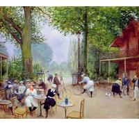 SERENDIPITP Dipinto su Tela Immagine Pittura Quadri Stampe lo Chalet Du Cycle nel Bois De Boulogne di Jean Beraud per Decorazioni per la Casa 60x90cm
