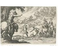 SERENDIPITP Dipinto su Tela Immagine Pittura Quadri Stampe Paesaggio con caccia alla lepre di Egbert Jansz per Decorazioni per la Casa 60x90cm