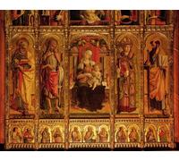 SERENDIPITP Dipinto su Tela Immagine Pittura Quadri Stampe Pala di Sant'Emidio Particolare della Vergine e San Paolo di Carlo Crivelli per Decorazioni per la Casa 60x90cm