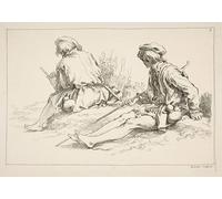 SERENDIPITP Dipinto su Tela Immagine Pittura Quadri Stampe Persone Disegno su tela in bianco e nero di François Boucher per Decorazioni per la Casa 60x90cm