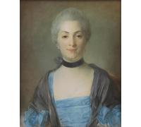 SERENDIPITP Dipinto su Tela Immagine Pittura Quadri Stampe Ritratto di signora di Jean Baptiste Perronneau per Decorazioni per la Casa 60x90cm