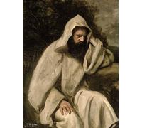 SERENDIPITP Dipinto su Tela Immagine Pittura Quadri Stampe Ritratto di un monaco di Jean Baptiste Camille Corot per Decorazioni per la Casa 60x90cm