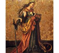 SERENDIPITP Dipinto su Tela Immagine Pittura Quadri Stampe Santa Caterina d'Alessandria di Konrad Witz per Decorazioni per la Casa 60x90cm