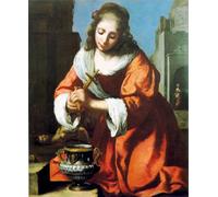 SERENDIPITP Dipinto su Tela Immagine Pittura Quadri Stampe Santa Praxidis di Johannes Vermeer per Decorazioni per la Casa 60x90cm
