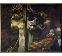 SERENDIPITP Dipinto su Tela Immagine Pittura Quadri Stampe the Annunciation by Jacopo Robusti Tintoretto per Decorazioni per la Casa 60x90cm