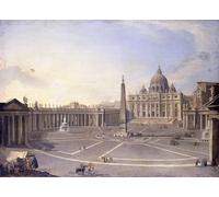 SERENDIPITP Dipinto su Tela Immagine Pittura Quadri Stampe una Veduta di San Pietro di Antonio Joli per Decorazioni per la Casa 60x90cm