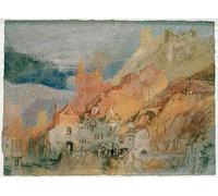 SERENDIPITP Quadri da Parete Quadri Stampe Dipinto su Tela Classico Alla fine del cammino Da Bernkastel a Trarbach di Mallord William Turner per la Decorazione Della Parete 60x90cm