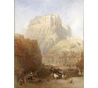 SERENDIPITP Quadri da Parete Quadri Stampe Dipinto su Tela Classico Castello di Edimburgo di David Roberts per la Decorazione Della Parete 60x90cm