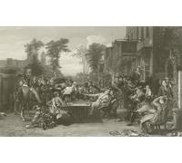 SERENDIPITP Quadri da Parete Quadri Stampe Dipinto su Tela Classico Chelsea Pensioners Reading the Gazette of the Battle of Waterloo di David Wilkie per la Decorazione Della Parete 60x90cm