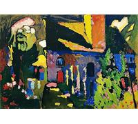 SERENDIPITP Quadri da Parete Quadri Stampe Dipinto su Tela Classico Chiesa di Murnau. di Vasilij Kandinskij per la Decorazione Della Parete 60x90cm