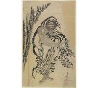 SERENDIPITP Quadri da Parete Quadri Stampe Dipinto su Tela Classico Dharma di Katsushika Hokusai per la Decorazione Della Parete 60x90cm