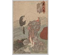 SERENDIPITP Quadri da Parete Quadri Stampe Dipinto su Tela Classico Donna Tuffatrice che si pettina i capelli di Utagawa Kunisada per la Decorazione Della Parete 60x90cm