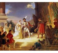 SERENDIPITP Quadri da Parete Quadri Stampe Dipinto su Tela Classico Francesco I con Leonardo Da Vinci di Evariste per la Decorazione Della Parete 60x90cm