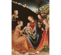 SERENDIPITP Quadri da Parete Quadri Stampe Dipinto su Tela Classico il Matrimonio mistico di santa Caterina la Vecchia per la Decorazione Della Parete 60x90cm