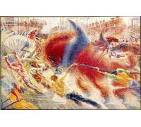 SERENDIPITP Quadri da Parete Quadri Stampe Dipinto su Tela Classico la città che sorge di Umberto Boccioni per la Decorazione Della Parete 60x90cm
