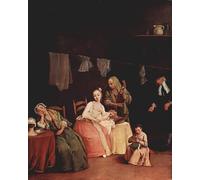 SERENDIPITP Quadri da Parete Quadri Stampe Dipinto su Tela Classico la modista di Pietro Longhi per la Decorazione Della Parete 60x90cm