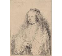 SERENDIPITP Quadri da Parete Quadri Stampe Dipinto su Tela Classico la piccola sposa ebrea Saskia come Santa Caterina di Rembrandt Van Rijn per la Decorazione Della Parete 60x90cm