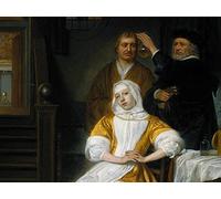 SERENDIPITP Quadri da Parete Quadri Stampe Dipinto su Tela Classico la signora anemica di Samuel Van Hoogstraten per la Decorazione Della Parete 60x90cm