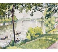 SERENDIPITP Quadri da Parete Quadri Stampe Dipinto su Tela Classico le Rive di Triel di Albert Marquet per la Decorazione Della Parete 60x90cm