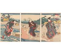 SERENDIPITP Quadri da Parete Quadri Stampe Dipinto su Tela Classico Musashi Musashi Country di Utagawa Kuniyoshi per la Decorazione Della Parete 60x90cm