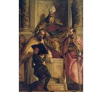 SERENDIPITP Quadri da Parete Quadri Stampe Dipinto su Tela Classico Sant'Antonio abate con san Cornelio san Cipriano e un paggio di Paolo Veronese per la Decorazione Della Parete 60x90cm