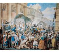 SERENDIPITP Quadri da Parete Quadri Stampe Dipinto su Tela Classico Scena Cavalleresca A San Carlo Al Corso di Bartolomeo Pinelli per la Decorazione Della Parete 60x90cm