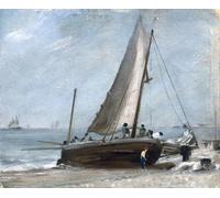 SERENDIPITP Quadri da Parete Quadri Stampe Dipinto su Tela Classico Spiaggia di Brighton con barche da pesca e equipaggio di John Constable per la Decorazione Della Parete 60x90cm