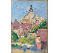 SERENDIPITP Quadri da Parete Quadri Stampe Dipinto su Tela Classico Vista della Cattedrale di Gisors da Fossetanneurs di Maximilien Luce per la Decorazione Della Parete 60x90cm