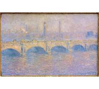 SERENDIPITP Quadri da Parete Quadri Stampe Dipinto su Tela Classico Waterloo Bridge Effet De Soleil di Claude Monet per la Decorazione Della Parete 60x90cm