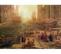SERENDIPITP Quadri Stampe Dipinto su Tela Classico il Sacro Romano Impero di San Paolo a Ostia Particolare della parte inferiore di Claude Lorrain per la Decorazione Della Parete 60x90cm