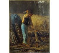 SERENDIPITP Quadri Stampe Dipinto su Tela Classico lo spaccalegna un boscaiolo con un machete che taglia i rami di un albero di Jean Francois Millets per la Decorazione Della Parete 60x90cm