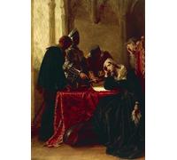 SERENDIPITP Quadri Stampe Stampe da Parete Per Quadri Quadro su Tela Abdicazione di Maria Regina di Scozia nel castello di Loch Leven di Severn per Decorazioni per la Casa 60x90cm