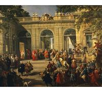 SERENDIPITP Quadri Stampe Stampe da Parete Per Quadri Quadro su Tela Carlo III di in visita a Benedetto XIV al Caffè del Quirinale di Paolo Pannini per Decorazioni per la Casa 60x90cm