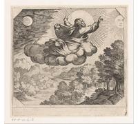 SERENDIPITP Quadri Stampe Stampe da Parete Per Quadri Quadro su Tela Dio crea il sole la luna e le stelle di Antonio Tempesta per Decorazioni per la Casa 60x90cm
