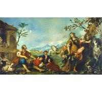 SERENDIPITP Quadri Stampe Stampe da Parete Per Quadri Quadro su Tela Erminia and the Shepherds by Francesco Guardi per Decorazioni per la Casa 60x90cm