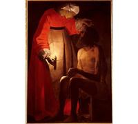 SERENDIPITP Quadri Stampe Stampe da Parete Per Quadri Quadro su Tela Giobbe infuria di Georges De La Tour per Decorazioni per la Casa 60x90cm